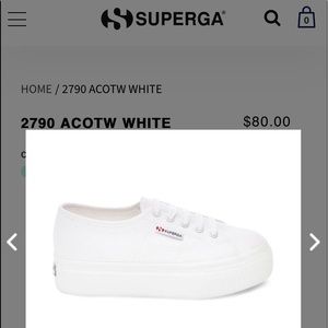 BRAND NEW! Superga, white, size 7.5. Never worn